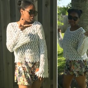 White Lace Crochet Top